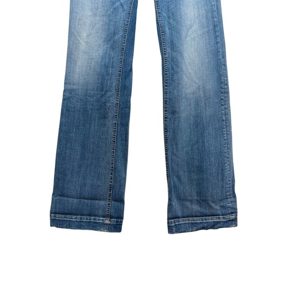 Meltin Pot Roksana Wide Leg Tailored Jeans Women 28 Blue Low Rise Y2K Bell Flare - Picture 9 of 16